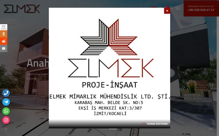 Screenshot of elmekproje.com