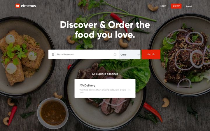 Screenshot of elmenus.com
