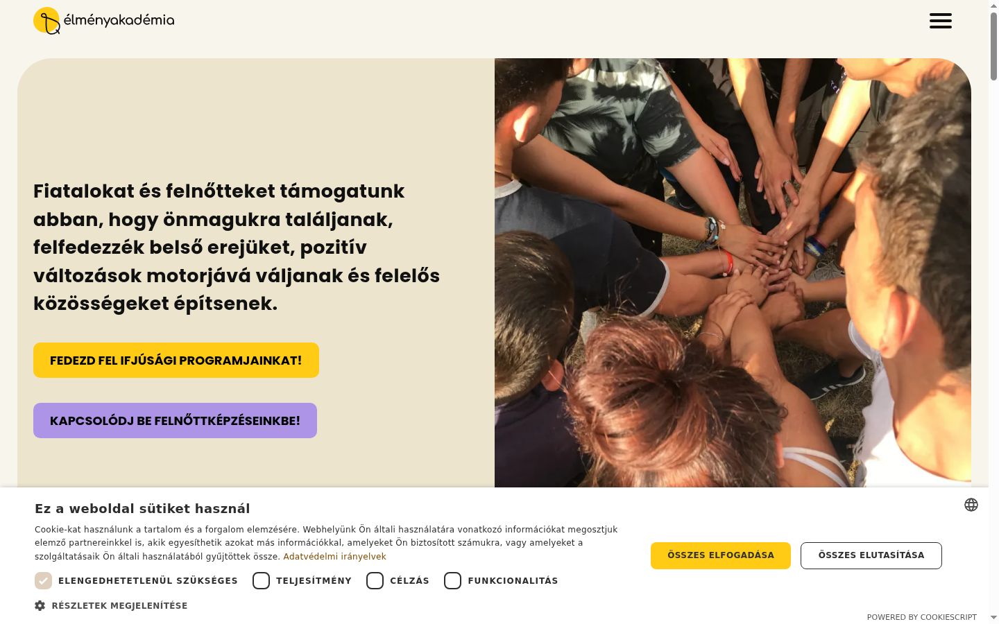 Screenshot del banner di consenso mostrato prima di qualsiasi interazione