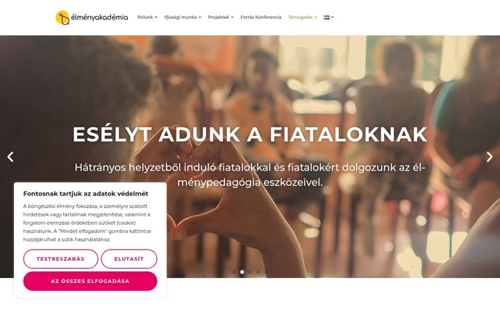 Snímek obrazovky elmenyakademia.hu