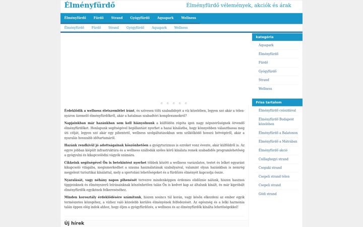 Snímek obrazovky elmenyfurdo.hu