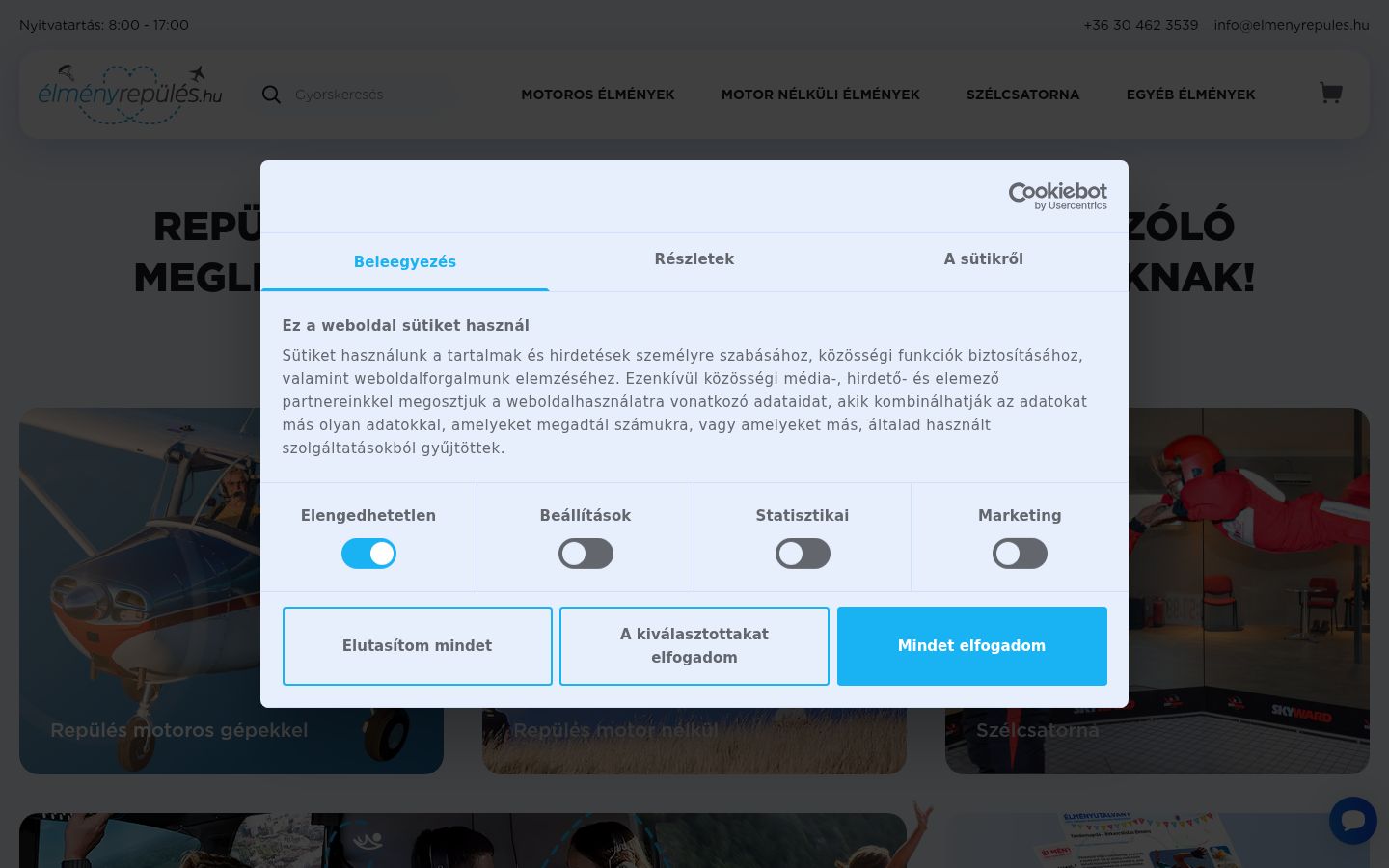 Screenshot of the consent banner shown before any interaction