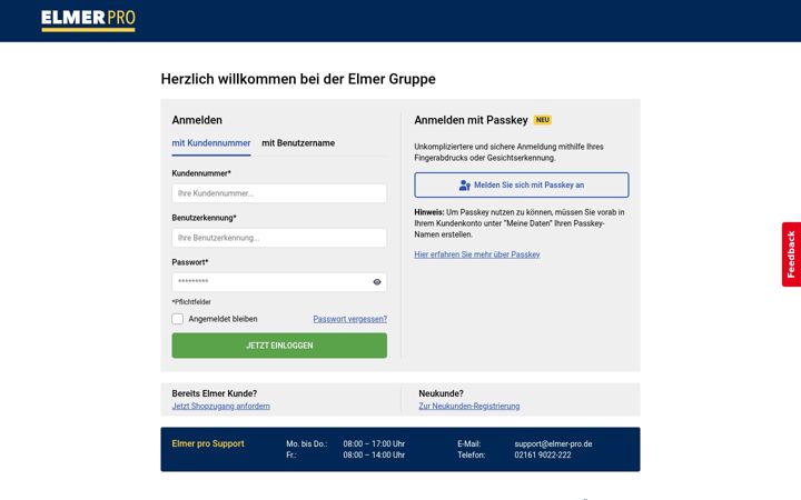 Screenshot of elmer-pro.de