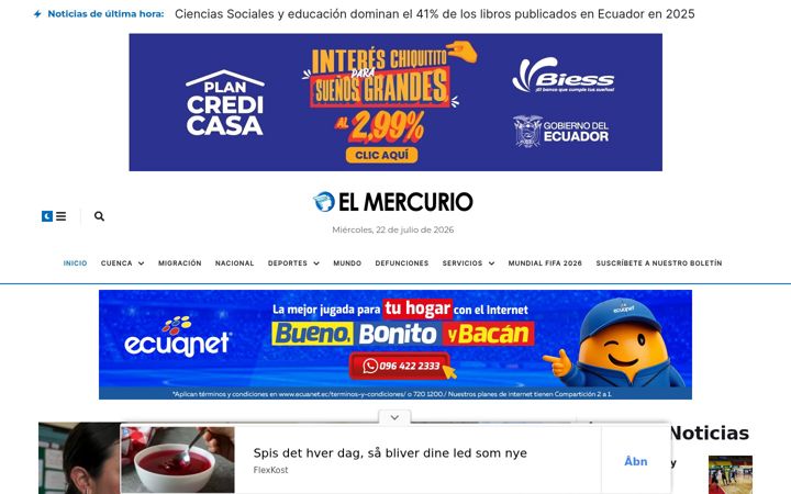 Snímek obrazovky elmercurio.com.ec