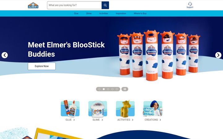 Screenshot of elmers.com
