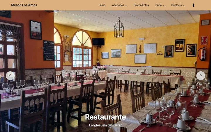 Screenshot of elmesonlosarcos.com