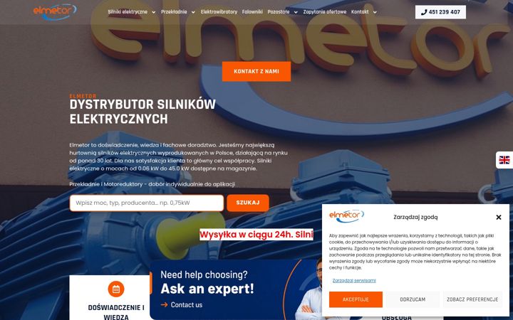 Snímek obrazovky elmetor.pl