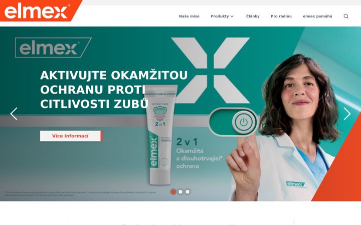 Screenshot von elmex.cz