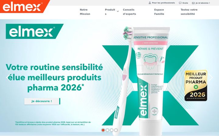 Screenshot ta' elmex.fr