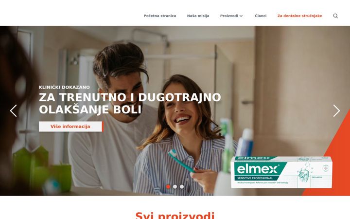 Screenshot of elmex.hr
