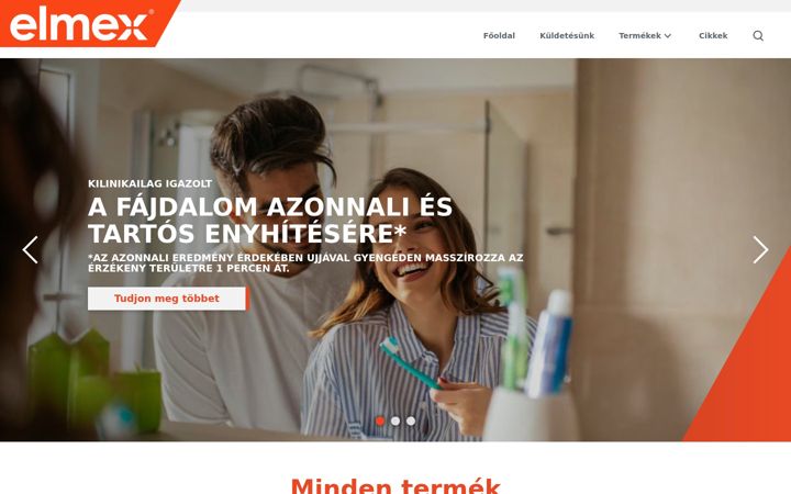 Snímek obrazovky elmex.hu