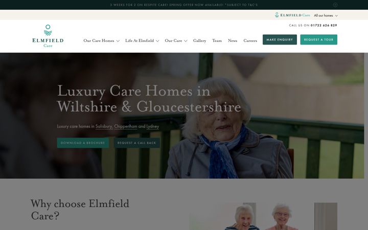 Screenshot von elmfieldcare.co.uk