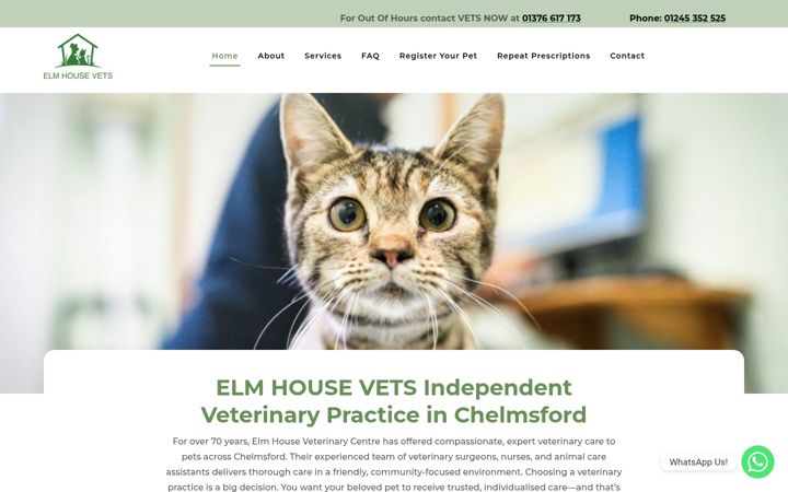 Screenshot von elmhousevets.co.uk