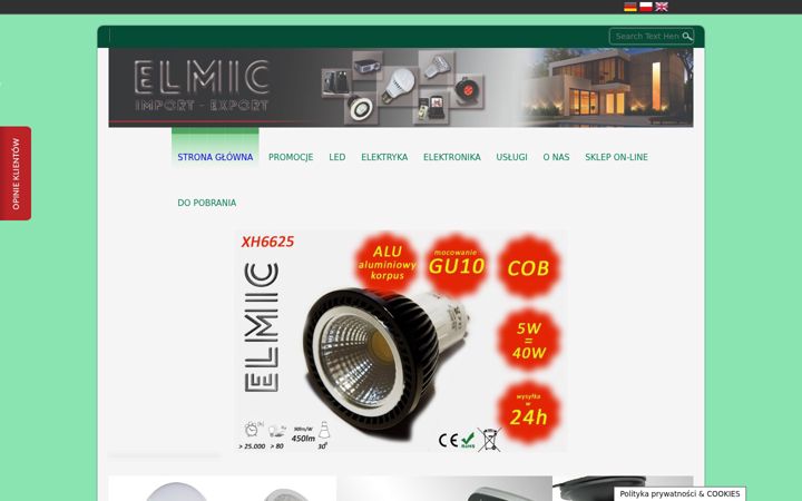 Snímek obrazovky elmic.pl