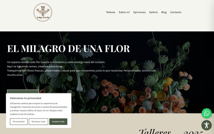 Captura de pantalla de elmilagrodeunaflor.es
