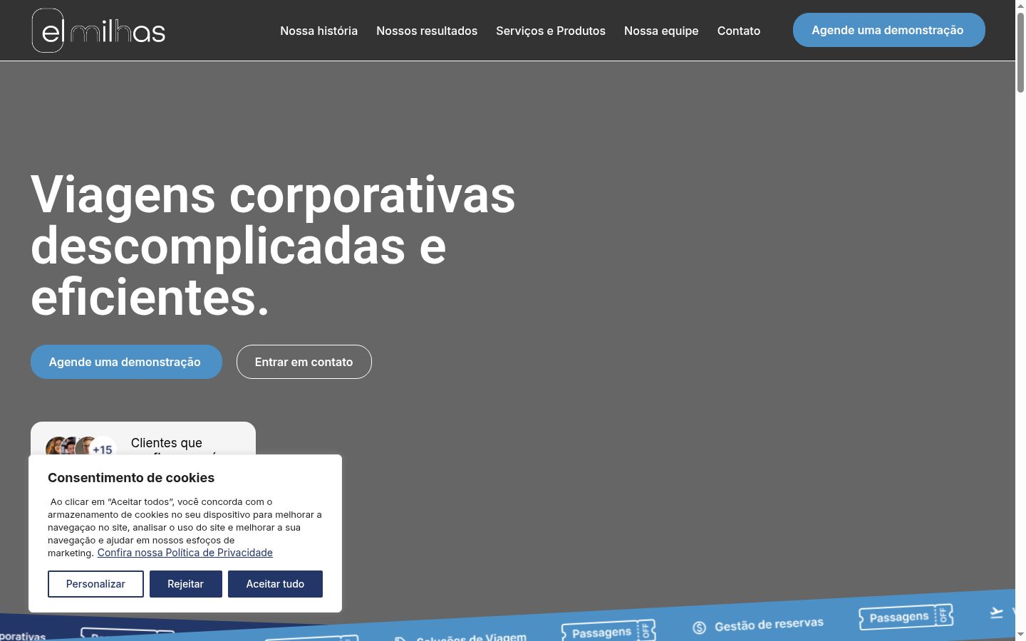 Screenshot del banner di consenso mostrato prima di qualsiasi interazione