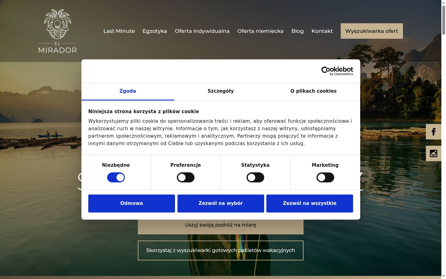 Screenshot del banner di consenso mostrato prima di qualsiasi interazione