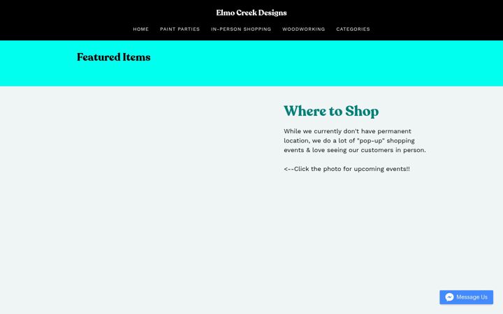 Zrzut ekranu elmocreekdesigns.com