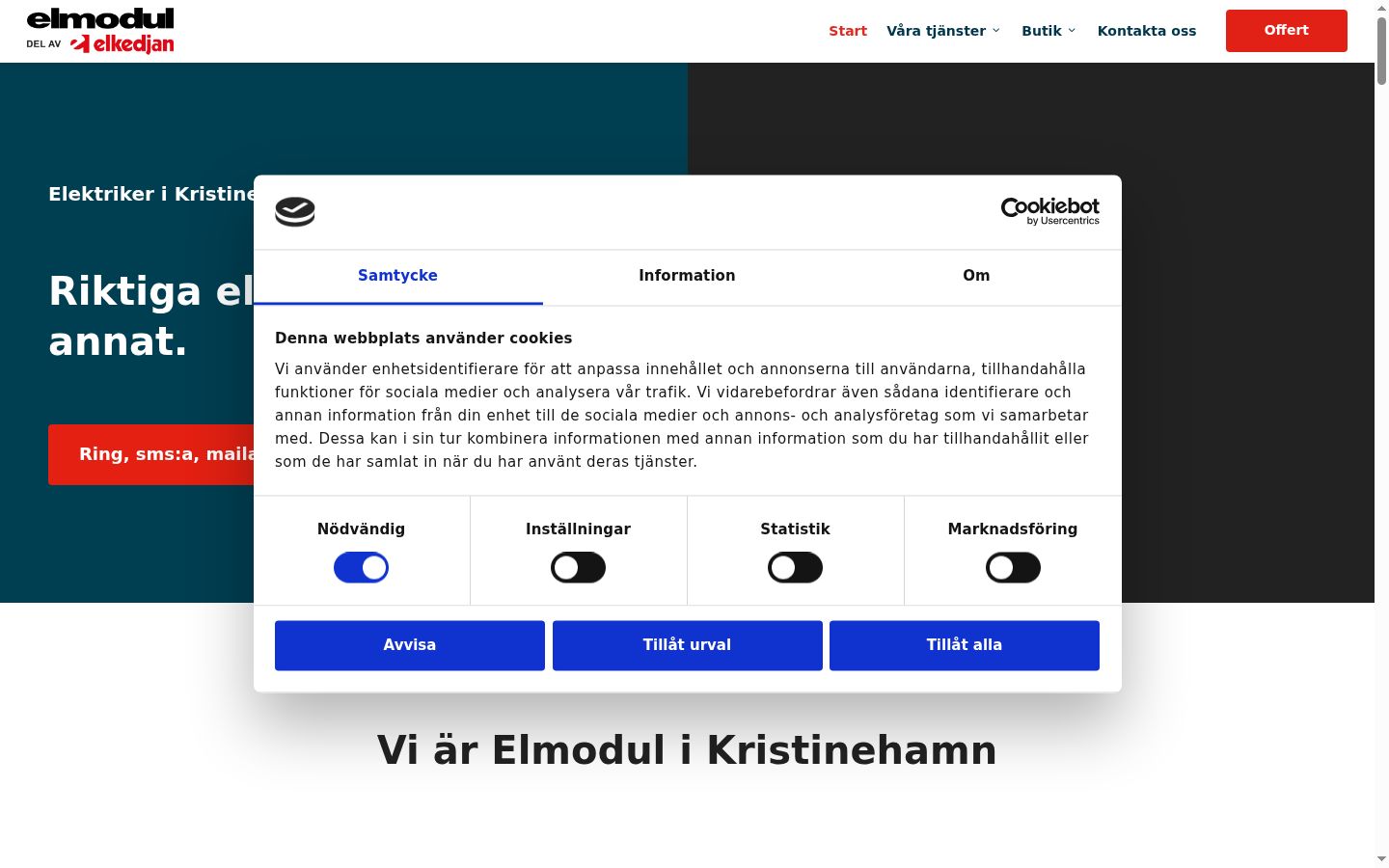 Ekraanipilt nõusolekubännerist, mida näidati enne mis tahes suhtlust