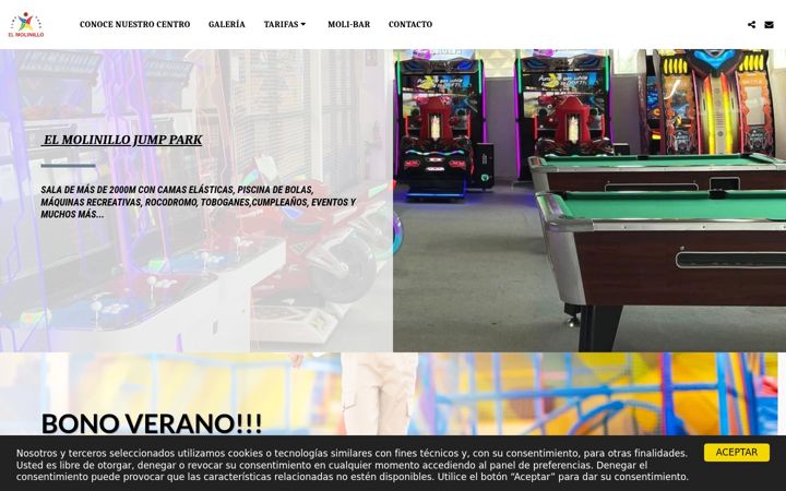 Screenshot of elmolinillojumppark.com