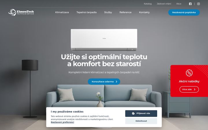 Screenshot von elmontech.cz