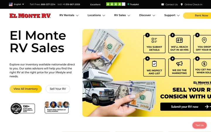 Screenshot of elmontervsales.com