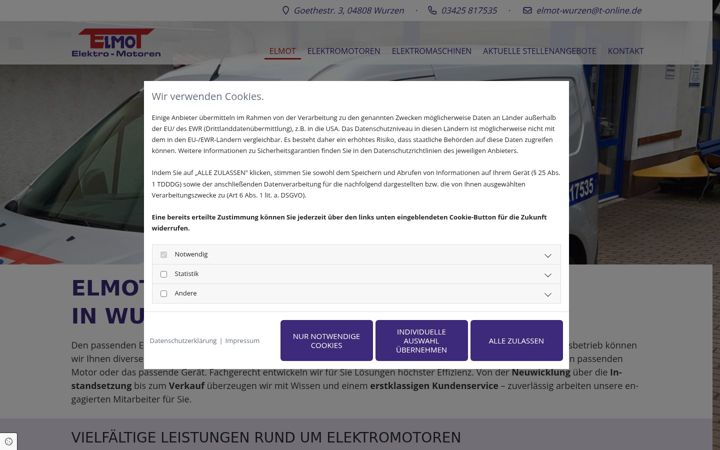 Screenshot ta' elmot-wurzen.de