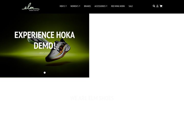 Screenshot of elmshoes.com