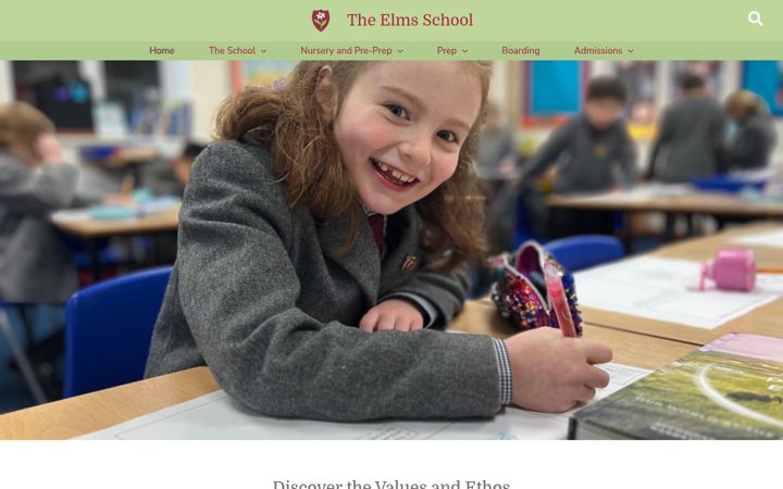 Screenshot of elmsschool.co.uk