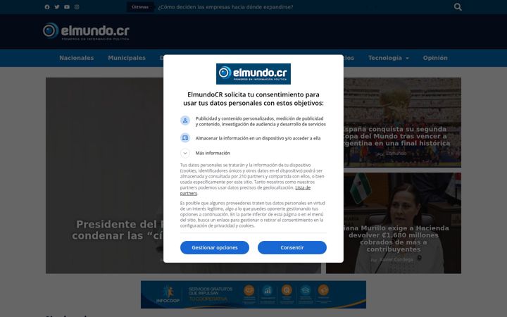 Screenshot of elmundo.cr