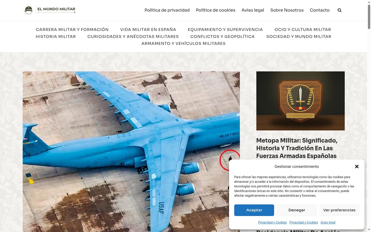 Screenshot del banner di consenso mostrato prima di qualsiasi interazione