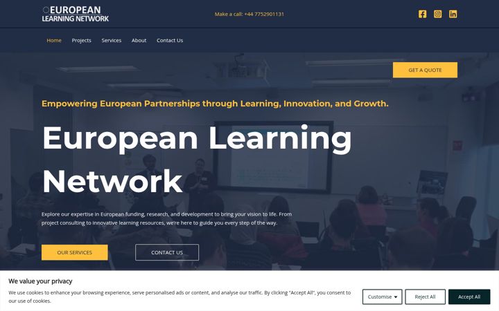 Screenshot of eln-uk.eu