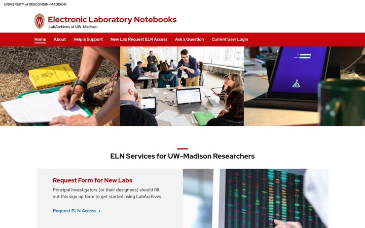 Screenshot of eln.wisc.edu