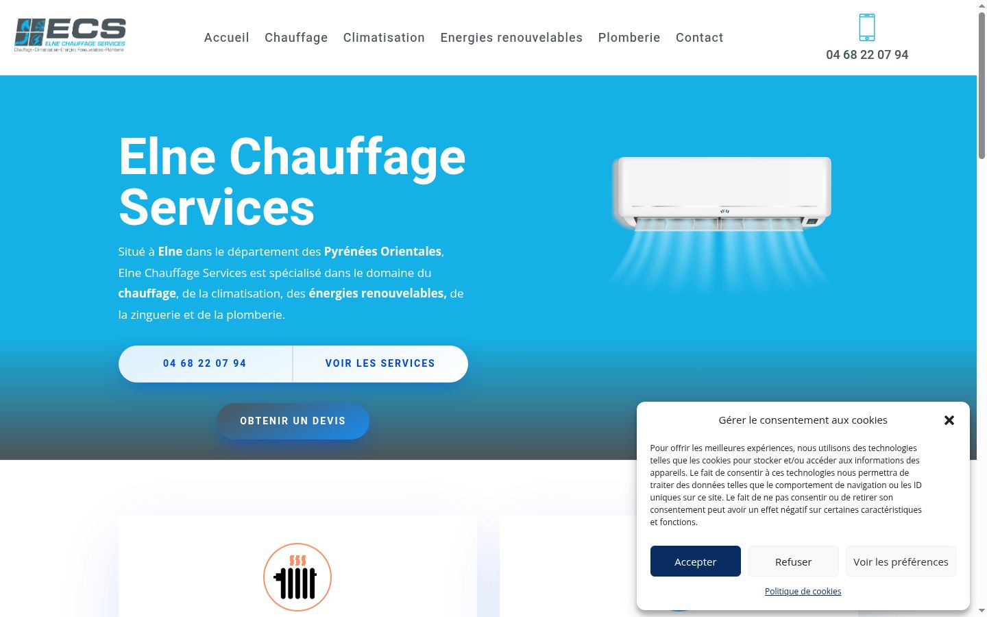 Screenshot del banner di consenso mostrato prima di qualsiasi interazione