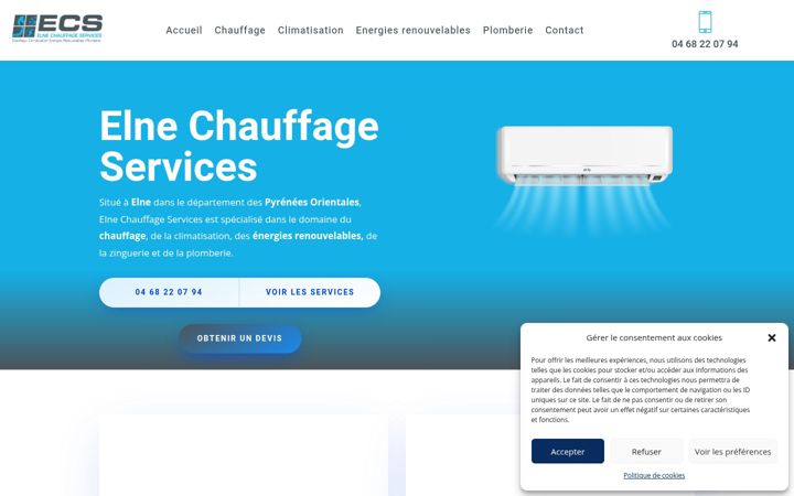 Screenshot of elne-chauffage-services.com