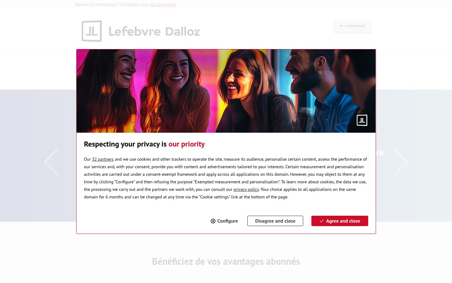 Sutikimo reklamjuostės, rodytos prieš bet kokią sąveiką, ekrano kopija