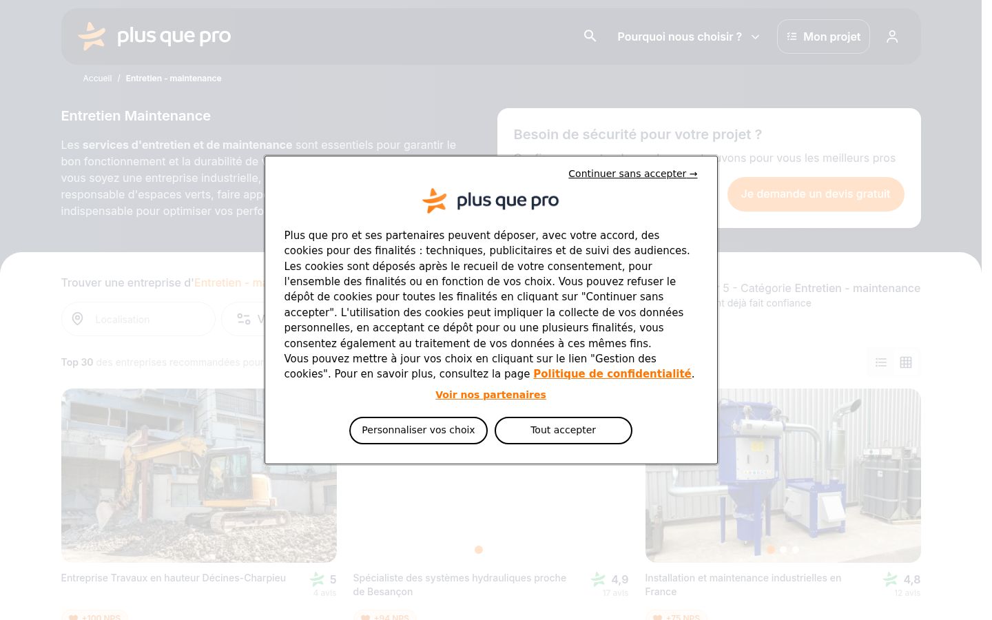 Screenshot del banner di consenso mostrato prima di qualsiasi interazione