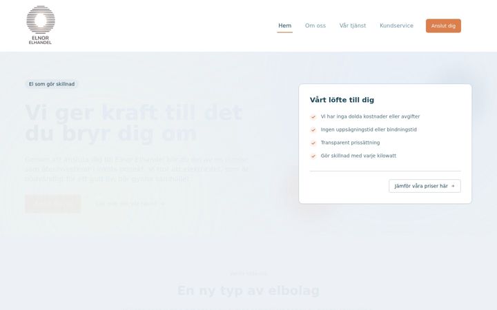Skjermbilde av elnor.se