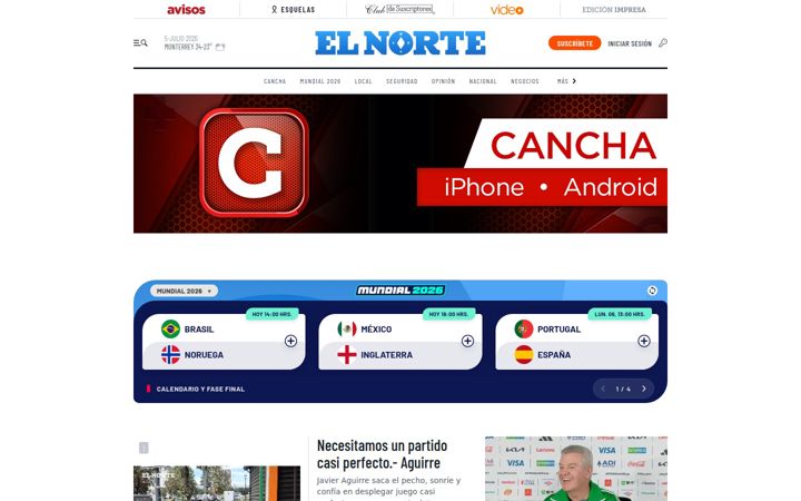 Ekrano kopija elnorte.com