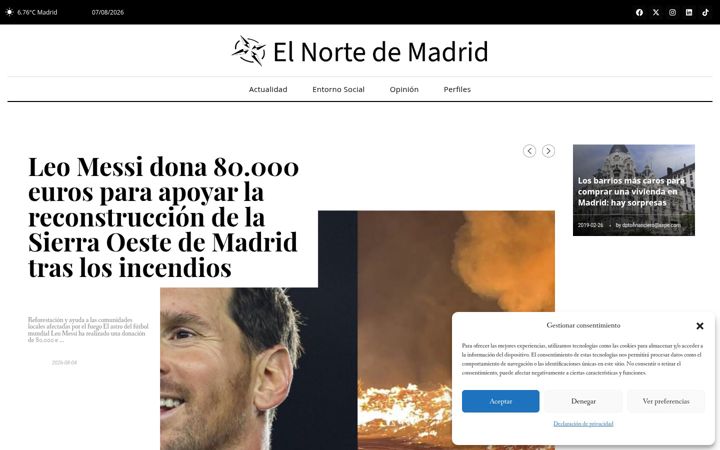 Screenshot of elnortedemadrid.com