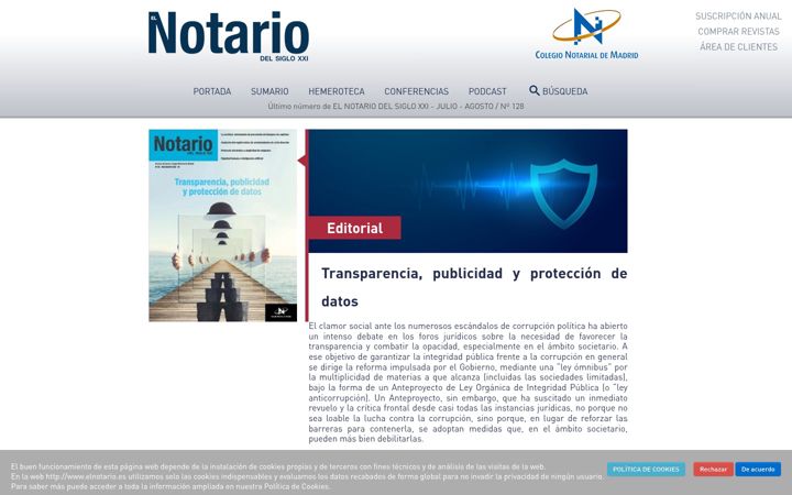 Posnetek zaslona elnotario.es