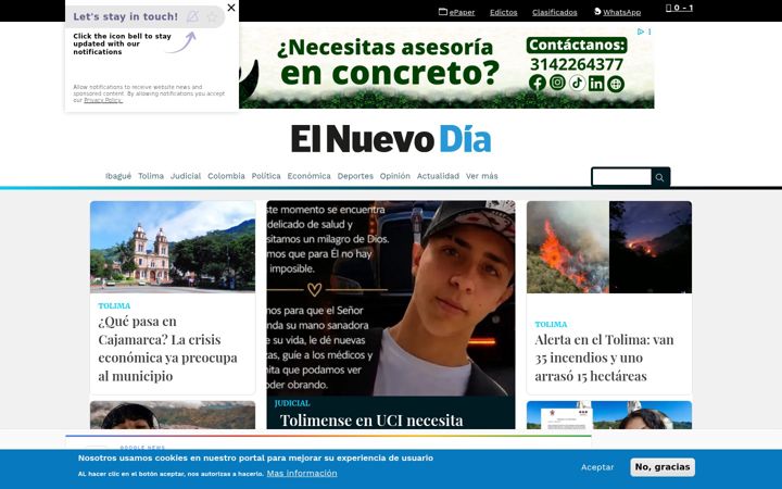 Skærmbillede af elnuevodia.com.co