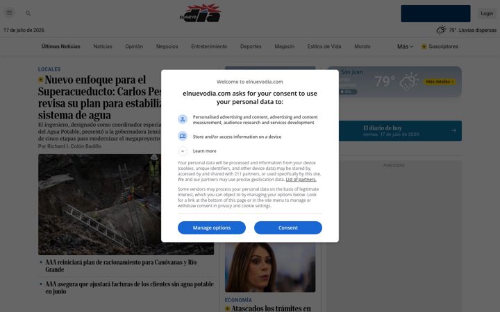 Екранна снимка на elnuevodia.com