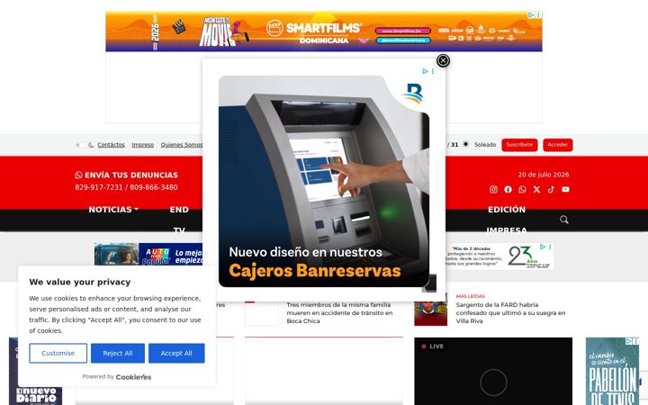 Screenshot of elnuevodiario.com.do