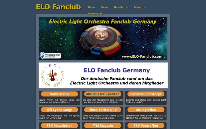 Screenshot of elo-fanclub.com