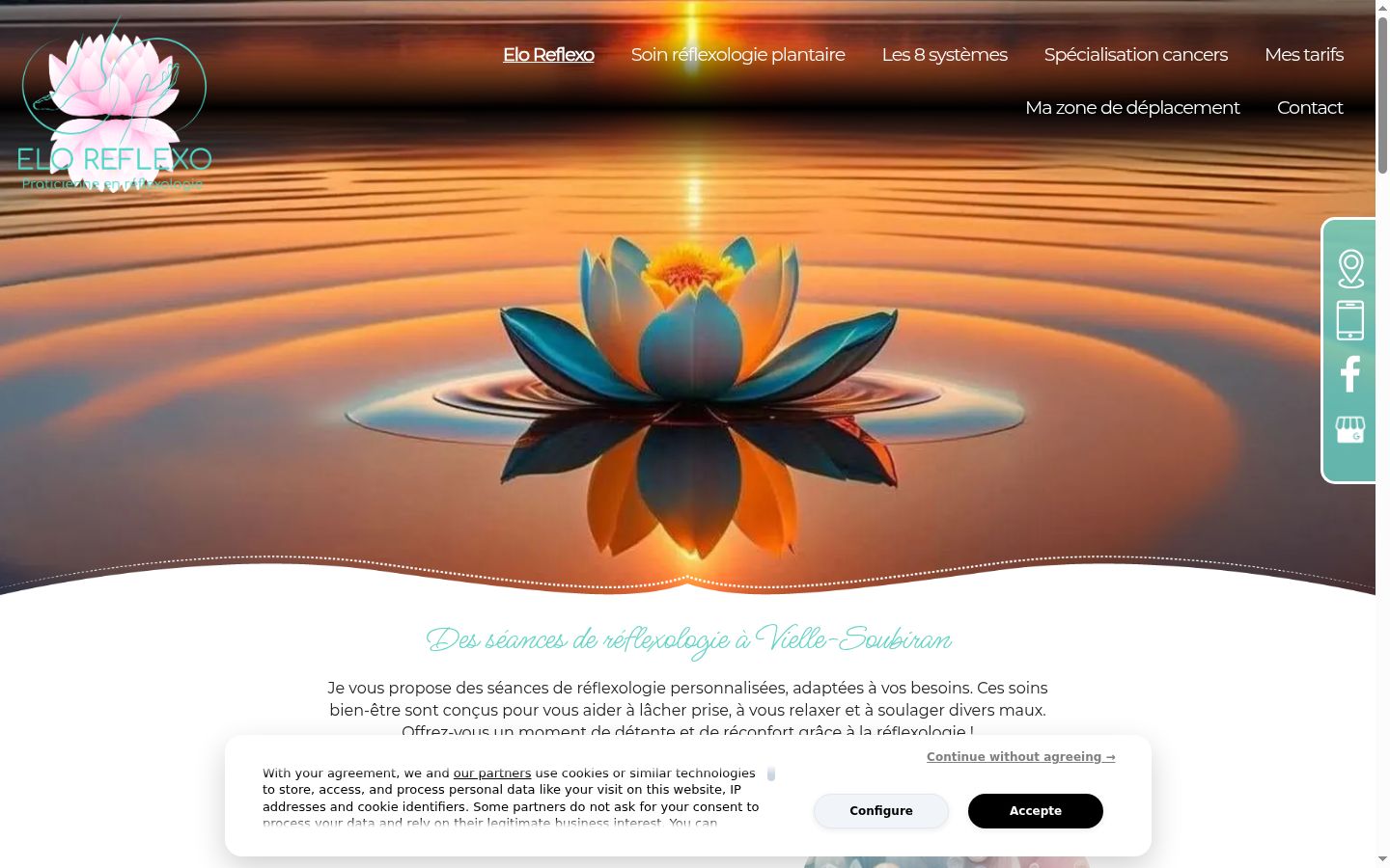 Screenshot del banner di consenso mostrato prima di qualsiasi interazione