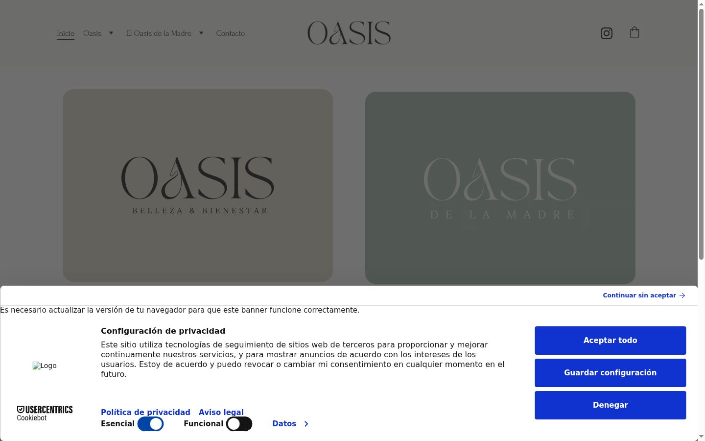 Screenshot of the consent banner shown before any interaction
