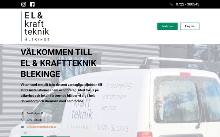 Skjermbilde av elochkraftblekinge.se