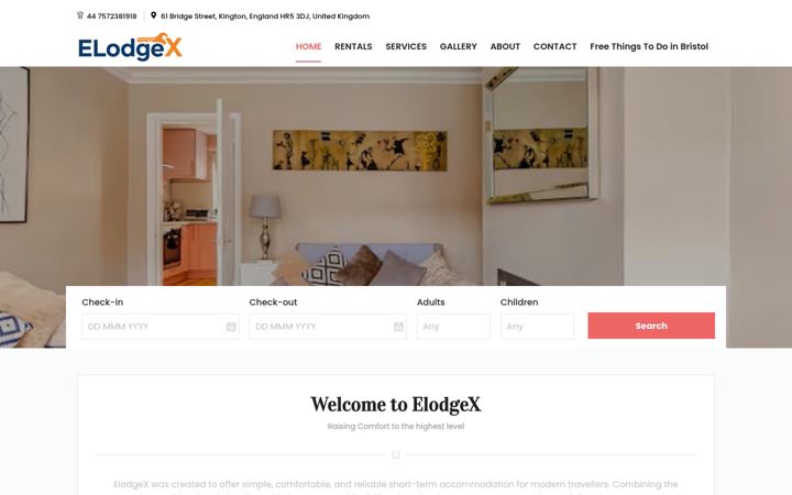 Screenshot von elodgex.co.uk