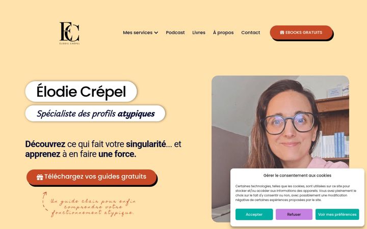 Screenshot of elodiecrepel.com